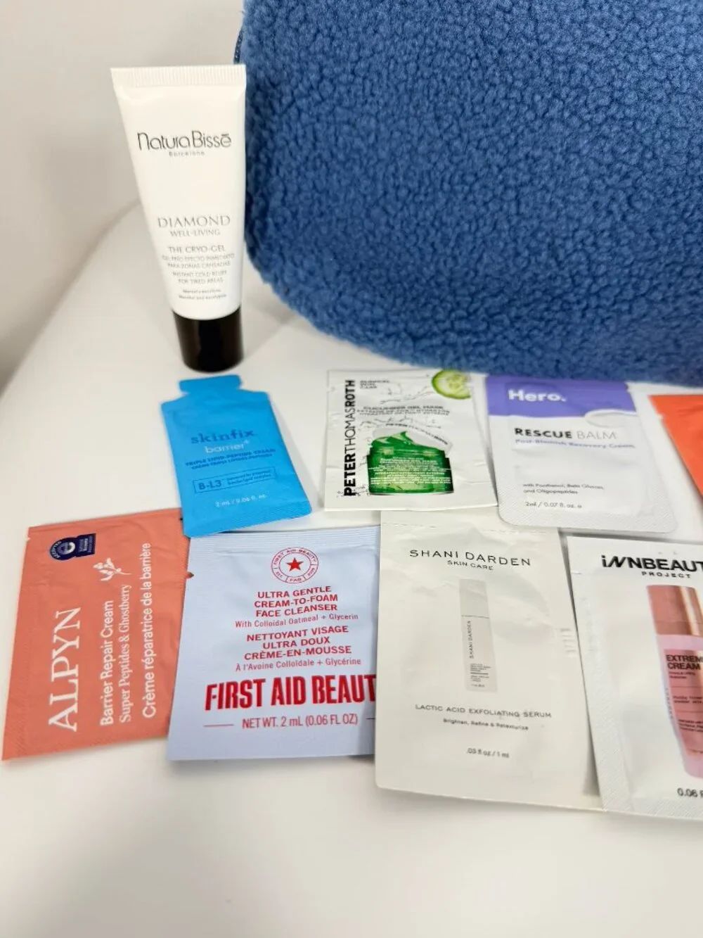Sephora Fuzzy Makeup Bag 12+ pc Luxury Skincare Hair Beauty Sample Bundle NEW
